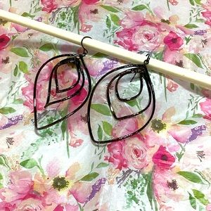 Black tear drop earrings